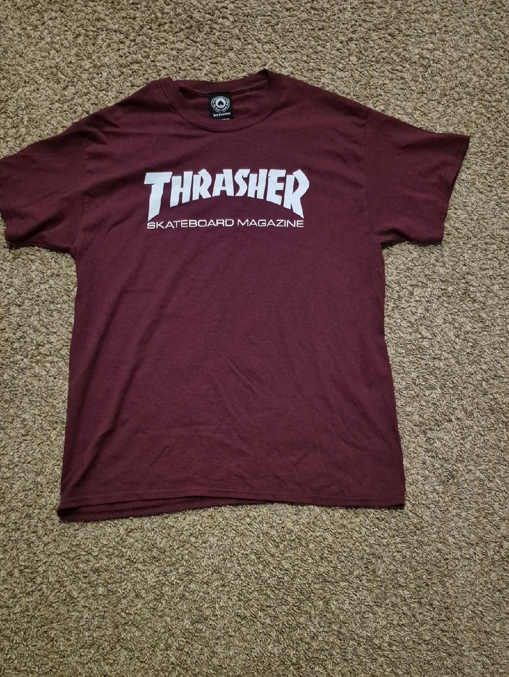 Thrasher Maroon Short-Sleeve Logo Tee